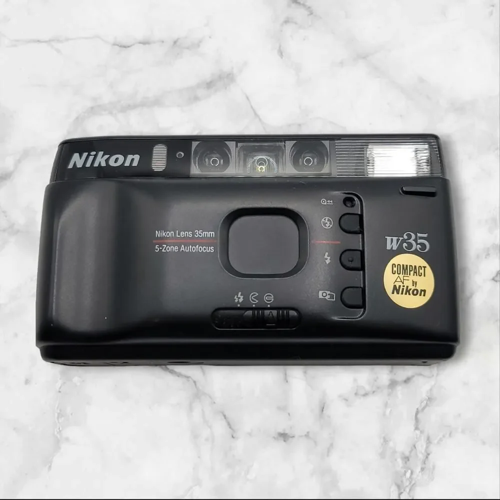 Vintage Nikon W35 - 35mm Point and‎ Shoot Film Camera with Manual And Strap EUC